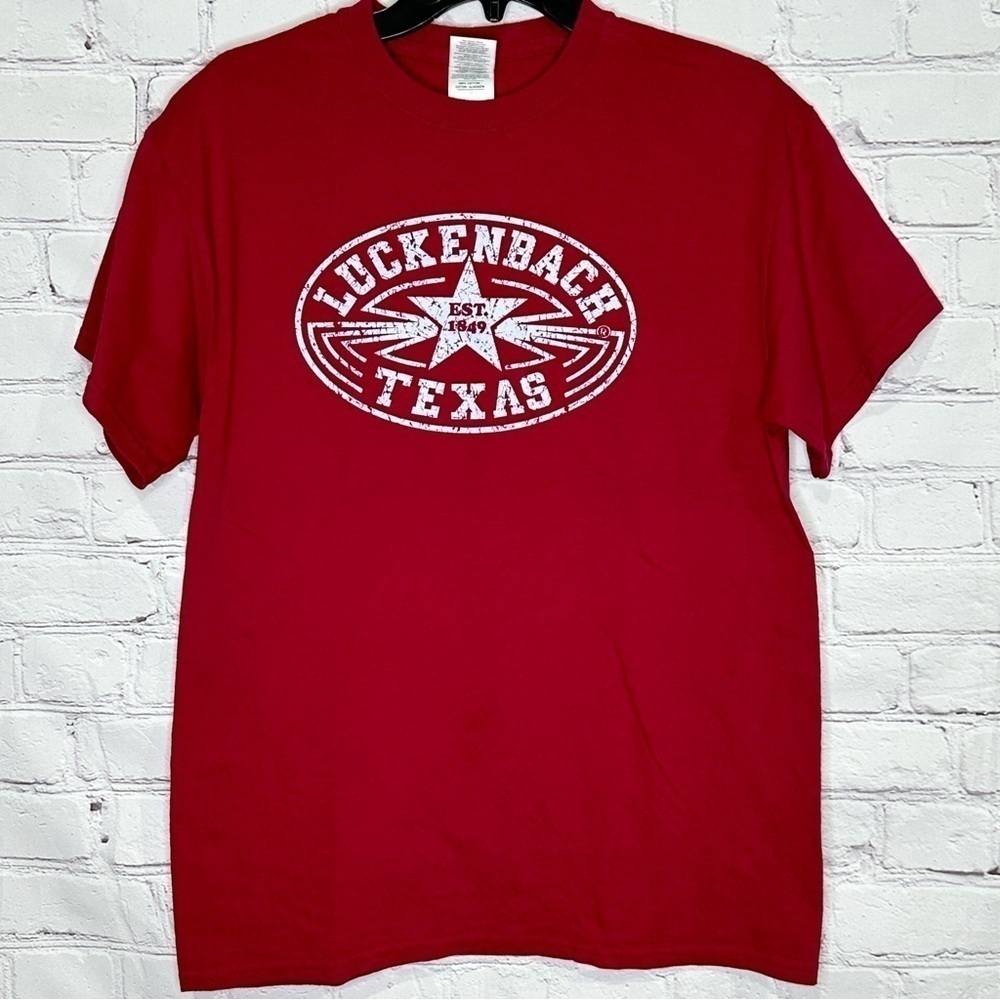 Lukenbach Texas red graphic short sleeve T-shirt